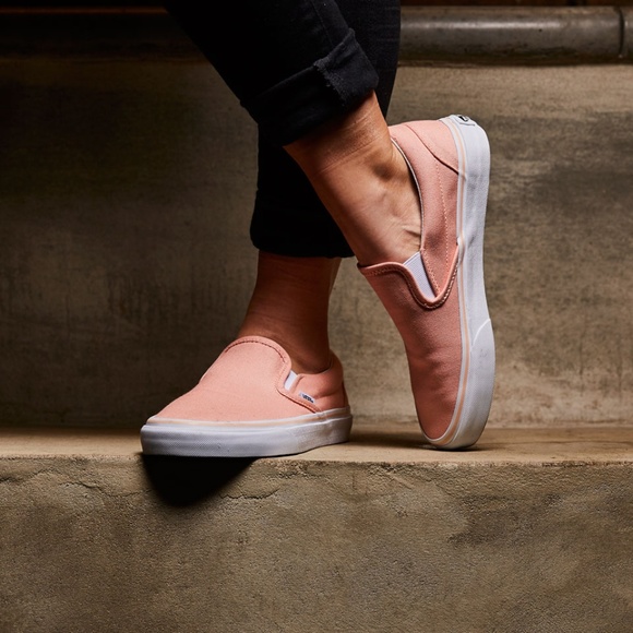 tropical peach vans slip ons